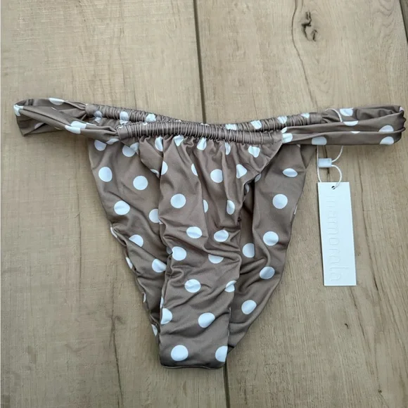 iNAMORATA Tan and White Bikini Bottom - Picture 2 of 5